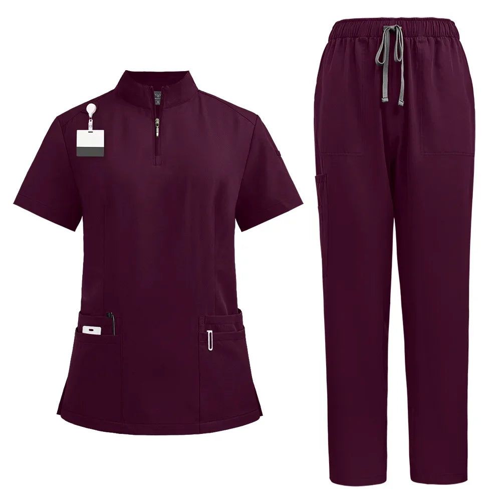 Unisex V-Neck Nurse Scrubs Set — Comfortable Medical Uniform for Nurses & Healthcare Professionals