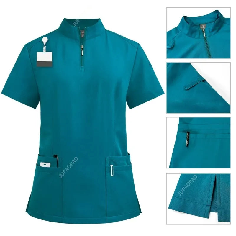 Unisex V-Neck Nurse Scrubs Set — Comfortable Medical Uniform for Nurses & Healthcare Professionals
