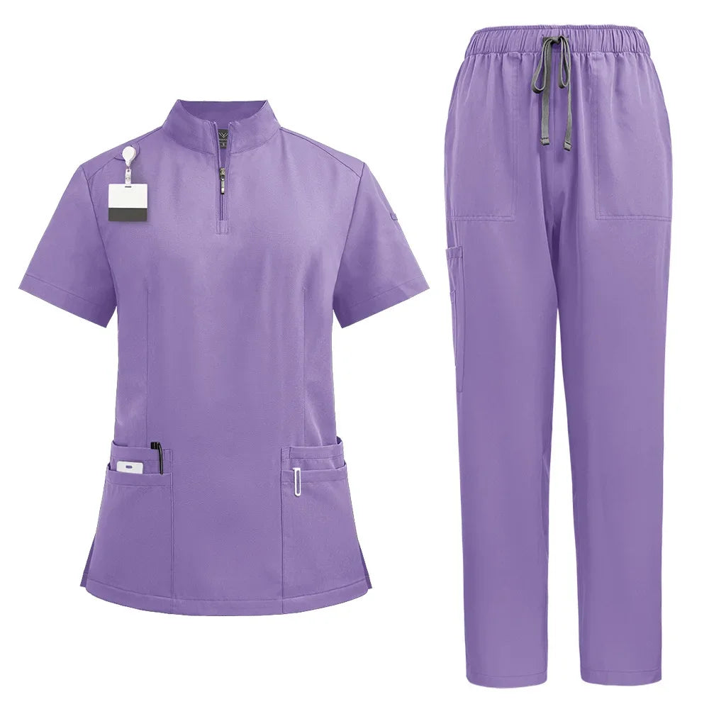 Unisex V-Neck Nurse Scrubs Set — Comfortable Medical Uniform for Nurses & Healthcare Professionals