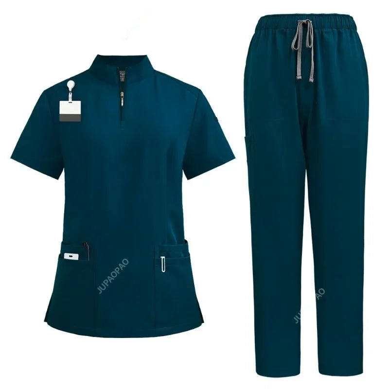 Unisex V-Neck Nurse Scrubs Set — Comfortable Medical Uniform for Nurses & Healthcare Professionals
