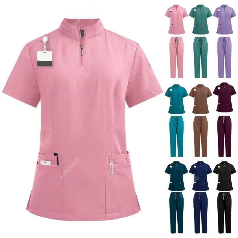 Unisex V-Neck Nurse Scrubs Set — Comfortable Medical Uniform for Nurses & Healthcare Professionals