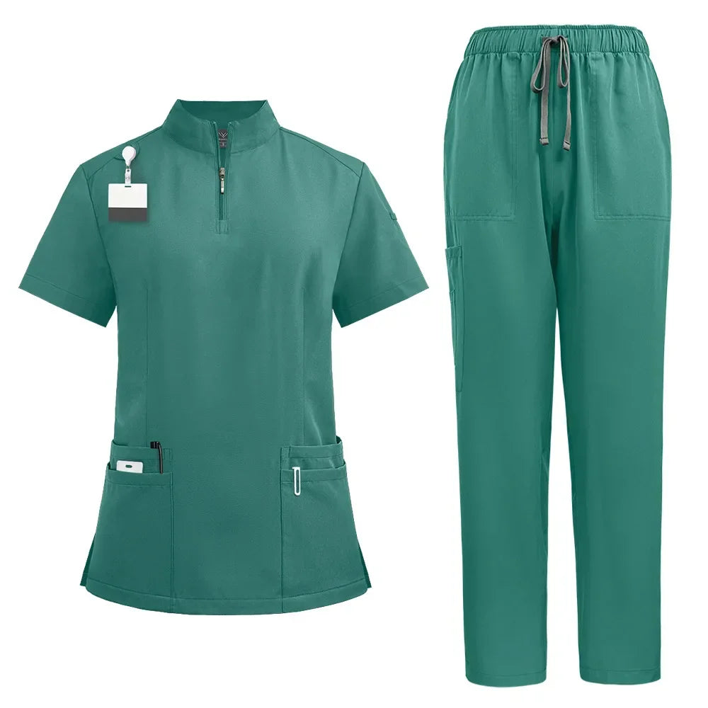 Unisex V-Neck Nurse Scrubs Set — Comfortable Medical Uniform for Nurses & Healthcare Professionals