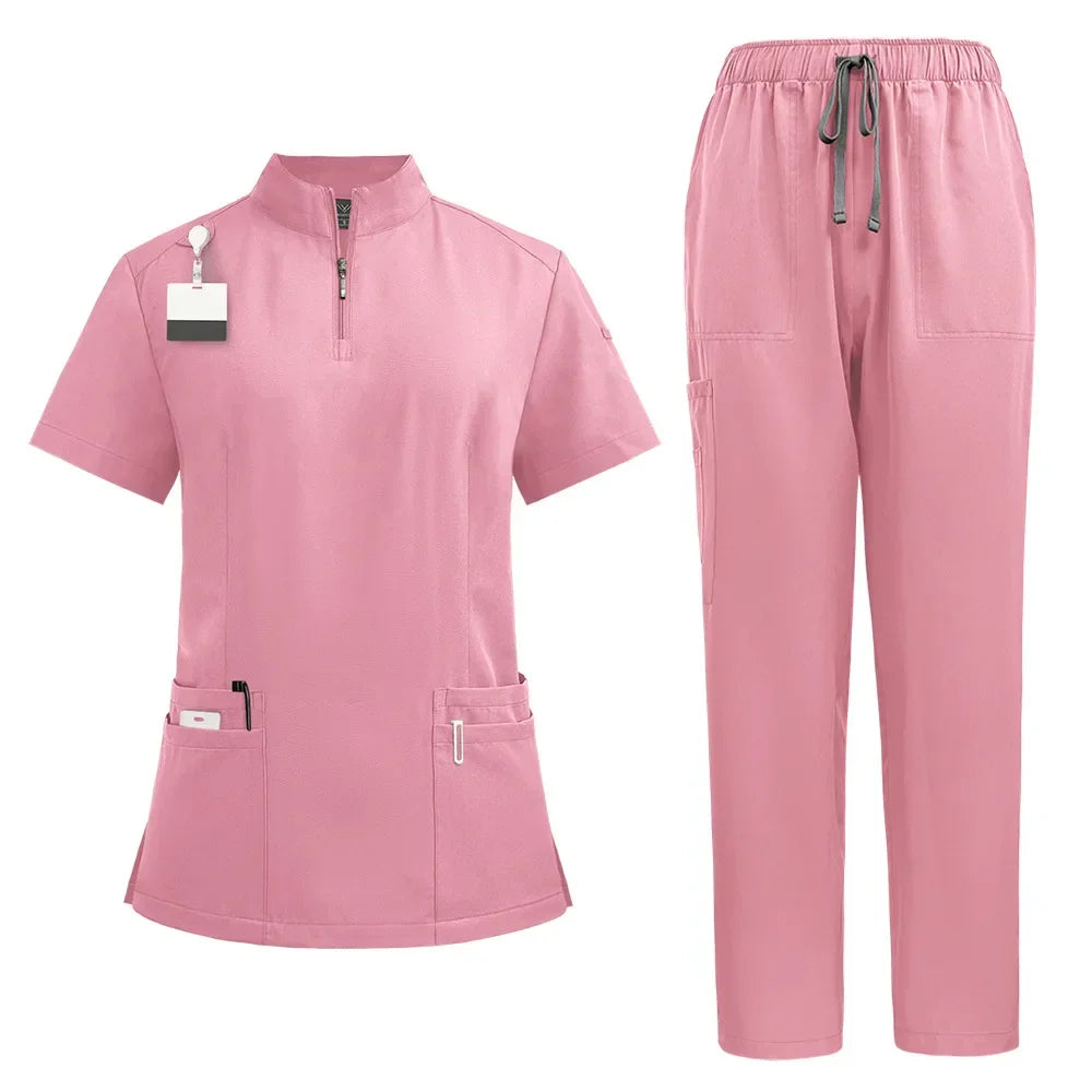 Unisex V-Neck Nurse Scrubs Set — Comfortable Medical Uniform for Nurses & Healthcare Professionals